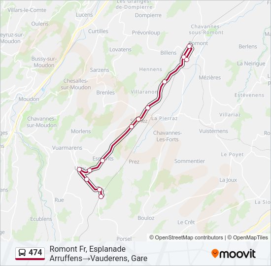 474 Bus Line Map