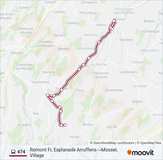 474 Bus Line Map