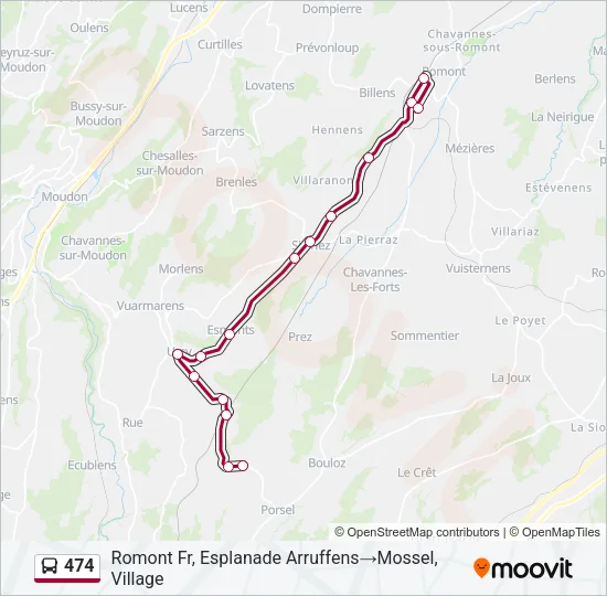 474 Bus Line Map
