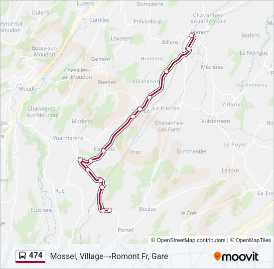 474 Bus Line Map
