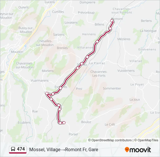 474 Bus Line Map