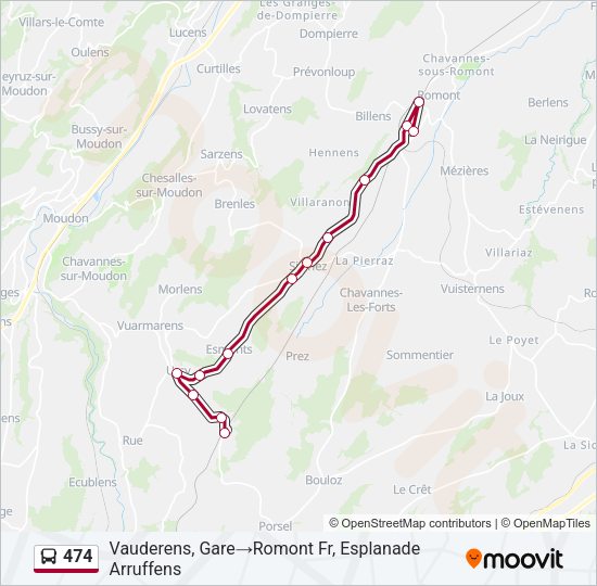 474 Bus Line Map