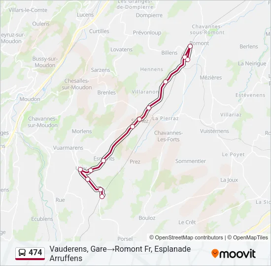 474 Bus Line Map