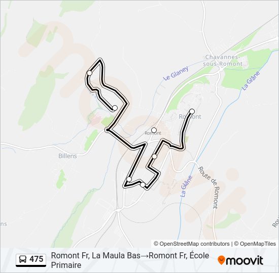 475 Bus Line Map