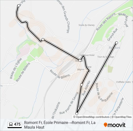 475 bus Line Map