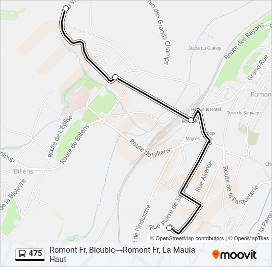 475 Bus Line Map