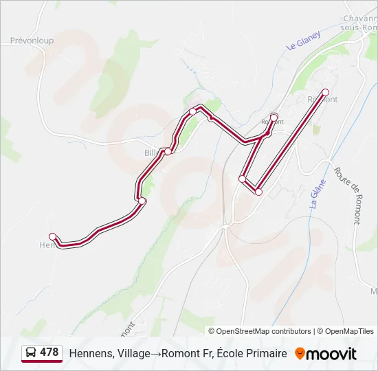 478 Bus Line Map