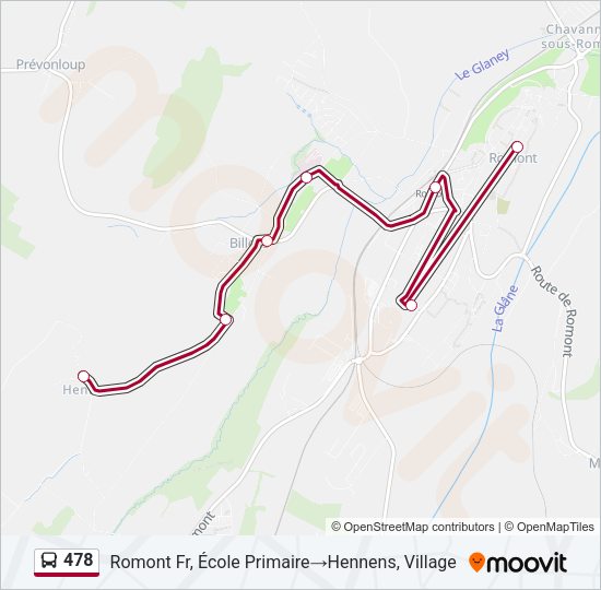478 Bus Line Map