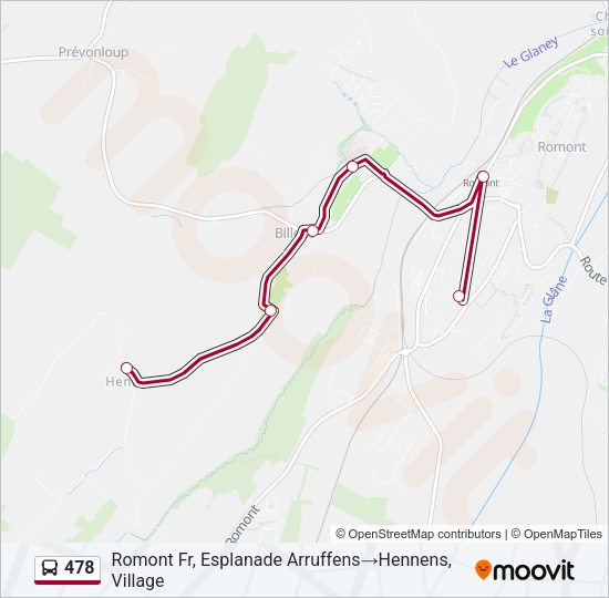 478 Bus Line Map