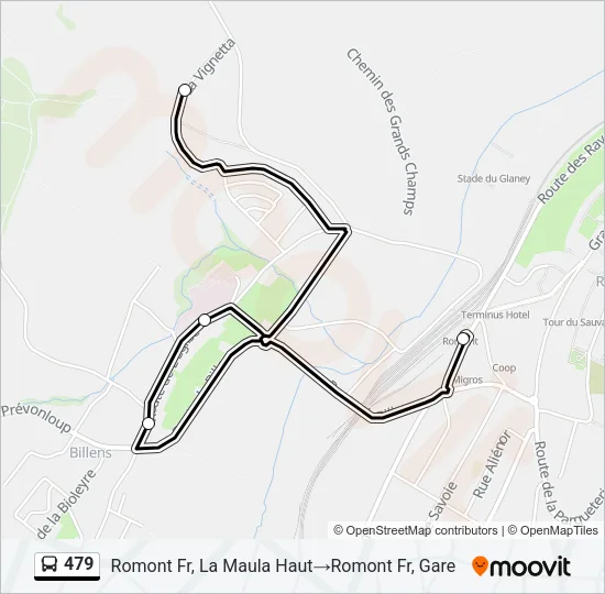 479 Bus Line Map