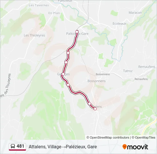 481 Bus Line Map