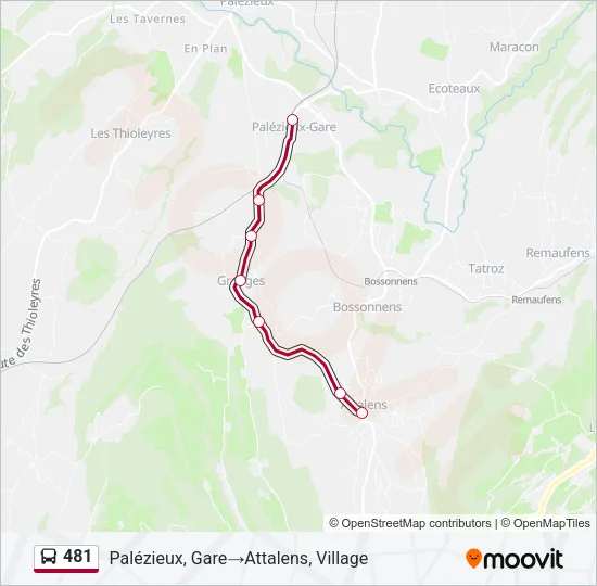 481 Bus Line Map