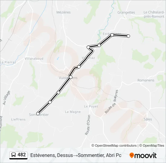Plan de la ligne 482 de bus