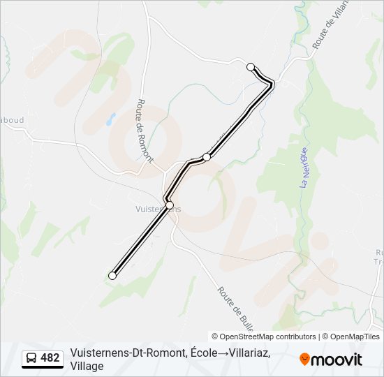 Plan de la ligne 482 de bus