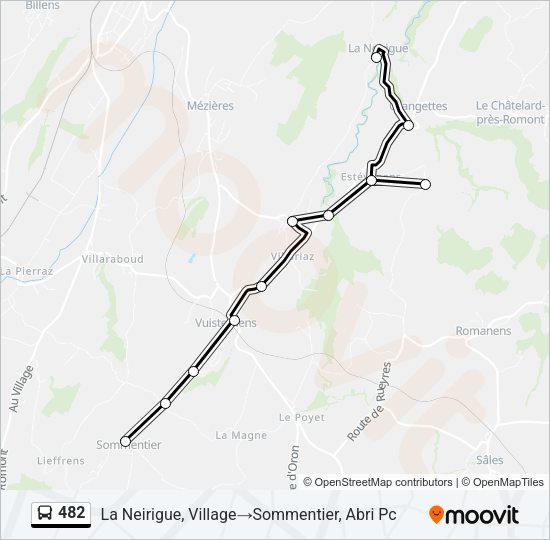 482 Bus Line Map
