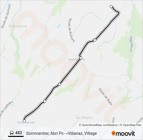 Plan de la ligne 482 de bus