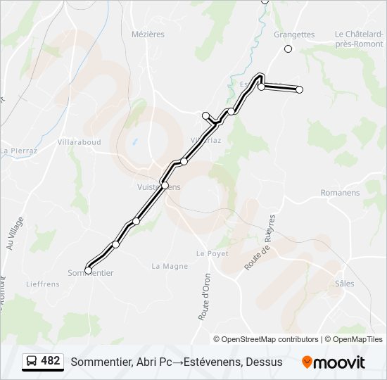 Plan de la ligne 482 de bus