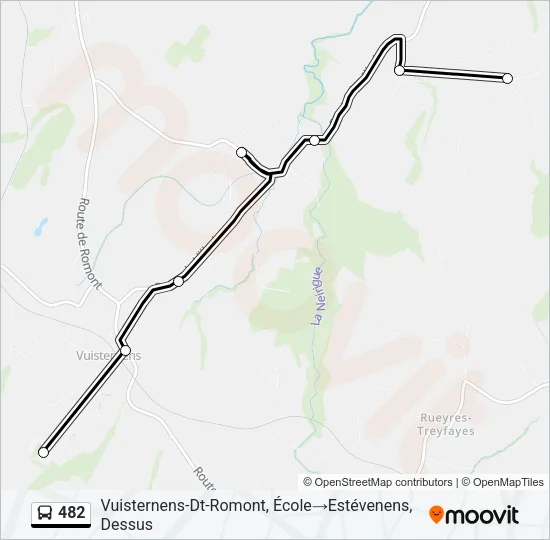 Plan de la ligne 482 de bus