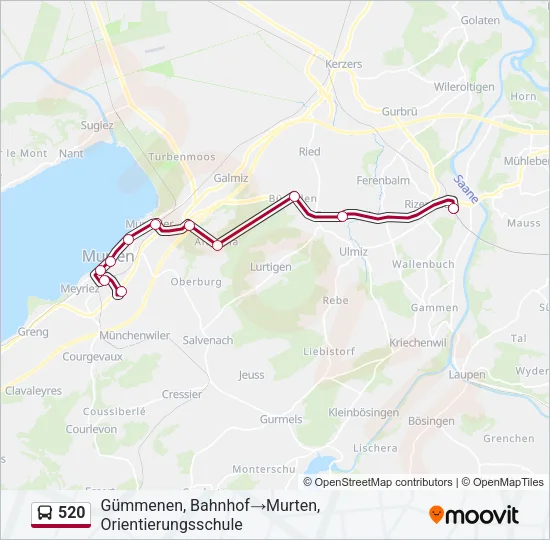 520 Bus Line Map
