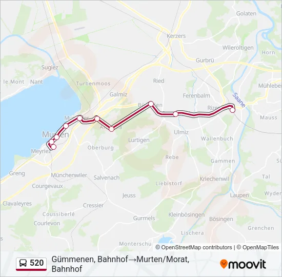 520 Bus Line Map