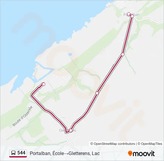 544 Bus Line Map