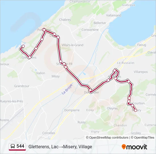 544 Bus Line Map