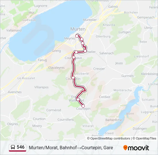 546 Bus Line Map