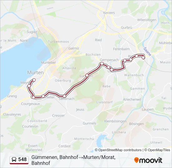 548 Bus Line Map