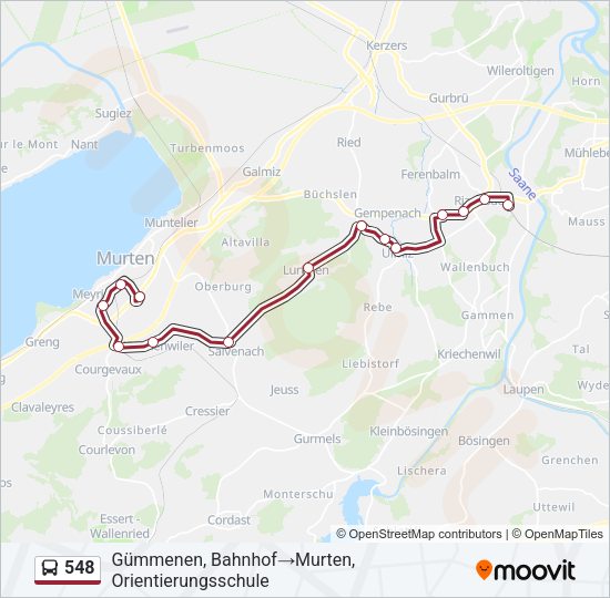 548 Bus Line Map