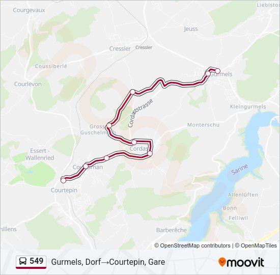 549 Bus Line Map