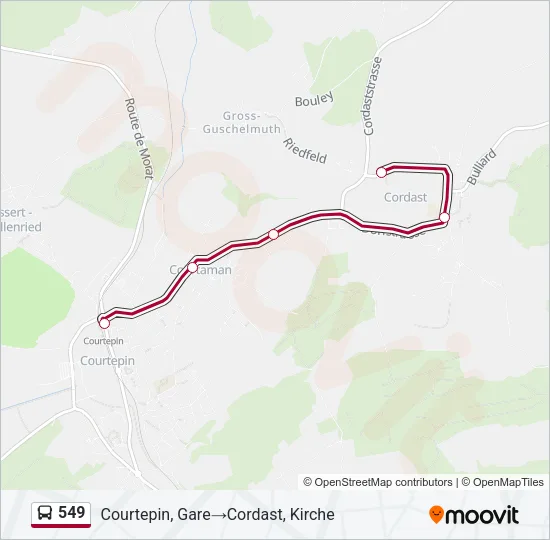 549 Bus Line Map