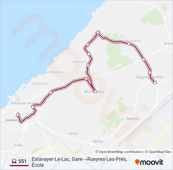 551 Bus Line Map