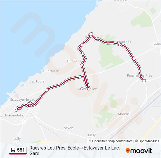 551 Bus Line Map