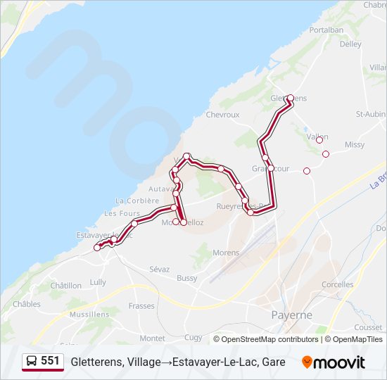 551 Bus Line Map