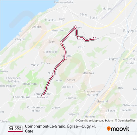 552 Bus Line Map