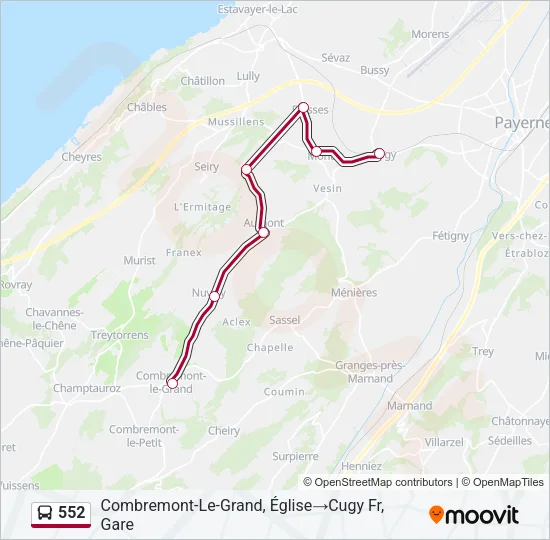 552 Bus Line Map