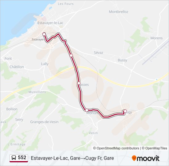 552 Bus Line Map