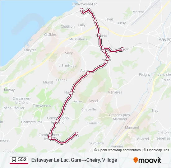 552 Bus Line Map