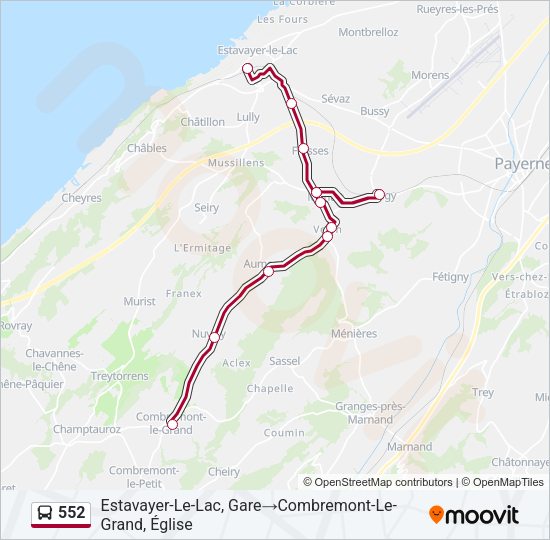 552 Bus Line Map