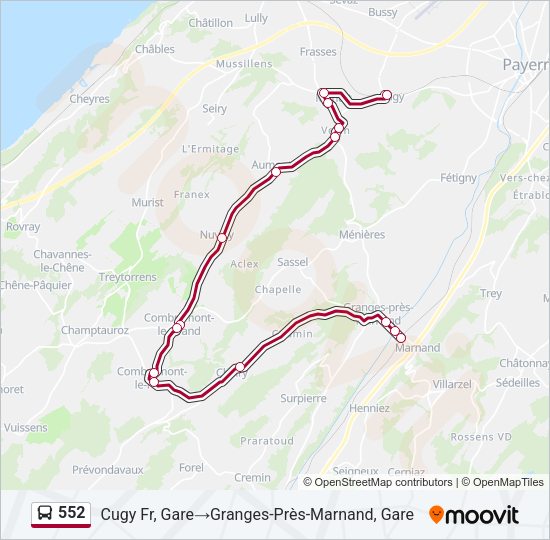 552 Bus Line Map