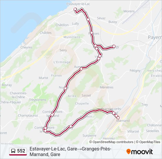 552 Bus Line Map