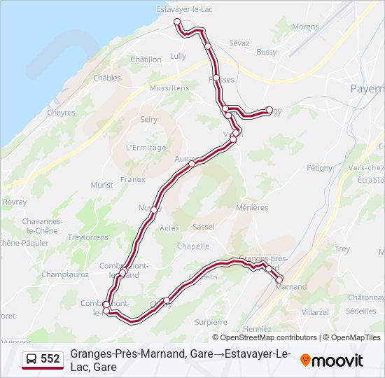552 Bus Line Map