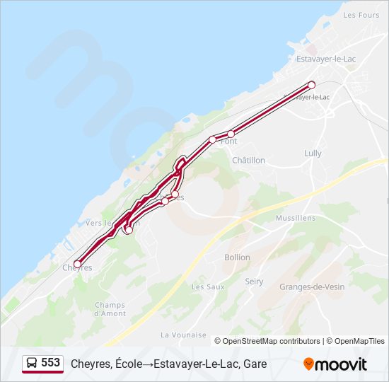 553 bus Line Map