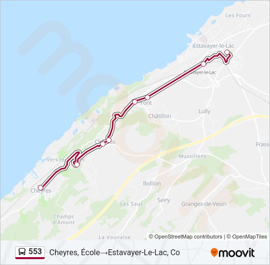 553 Bus Line Map
