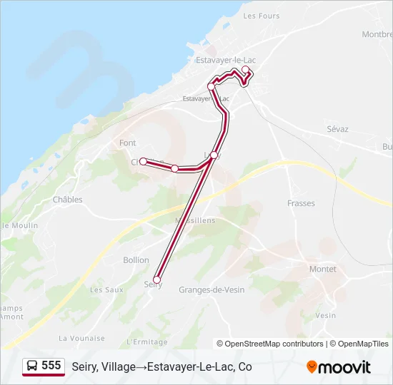 555 Bus Line Map