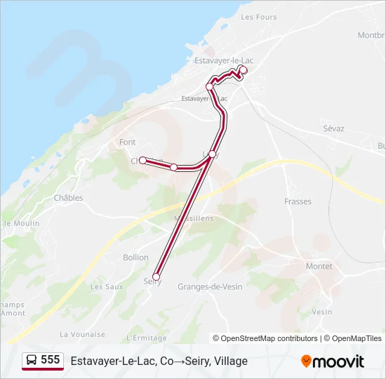 555 Bus Line Map