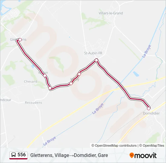 556 Bus Line Map