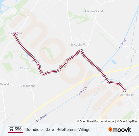 556 Bus Line Map