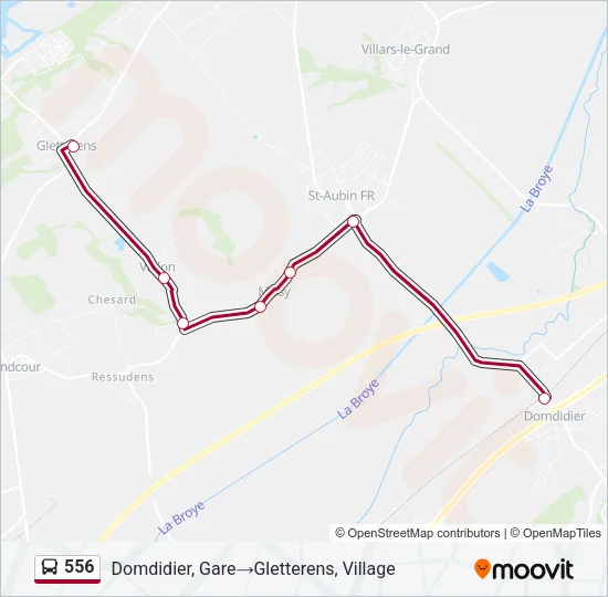 556 Bus Line Map