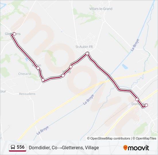 556 Bus Line Map